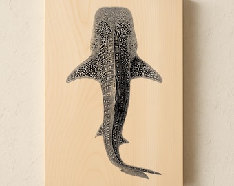 Whale Shark Laser Engraving File | Vintage Ocean Art (SVG PNG JPG)