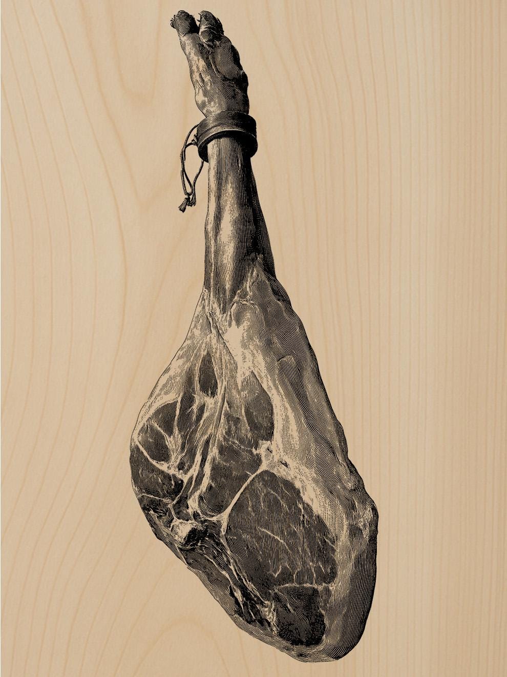 Jamon Iberico Leg SVG PNG JPG | Vintage Ham Engraving Art | Laser ...