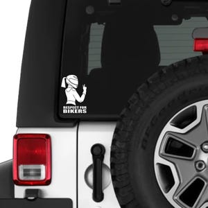 Respect for Bikers with Ponytail Decal