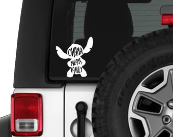 Stitch Ohana Means Family Car Decal