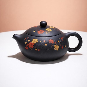 Tetera japonesa Kyusu azul funky hecha a mano