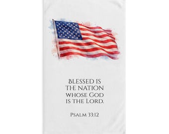 Katolicki chrześcijański patriotyczny ręcznik do rąk, ręcznik „Błogosławiony Naród”, prezent o tematyce amerykańskiej