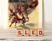 Vintage Letter Cubes SLED Christmas