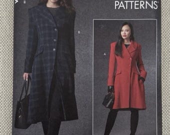 Patron Vogue 1752 - Manteau d'hiver ajusté doublé pour femmes avec épaules rallongées 8 à 16 ans