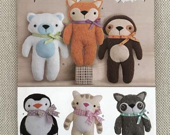 Simplicity 8440 Stuffed Animal Toy Sewing Pattern Contemporary Original