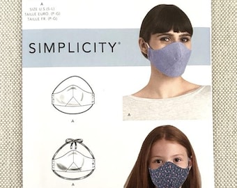 Face Mask 'S9188 Simplicity Mask Sewing Pattern, Sizes: Small-Large,