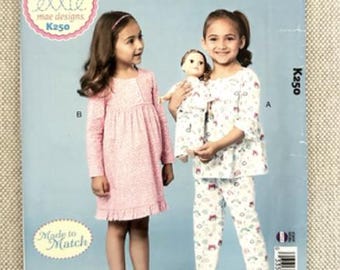 Ellie Mae designs K250 sweet Dreams Girl Top Dress Pants & 18" Doll Clothes