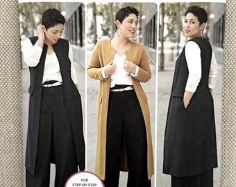 Simplicity 8177 Mimi G Vest, Unlined Coat Top Pants Pattern Sz 10-18
