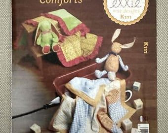 Ellie Mae Designs K111 Cozy Comforts Stuffed Bunny and Blankets Lovies