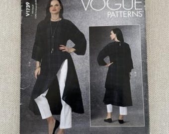 Patron Vogue V1739 : pantalon tunique, tailles L-XXL (16-22) non coupé