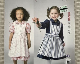 Kwik Sew K3962 Toddlers Dress and Pinafore Pattern Sizes T1-T2-T3-T4