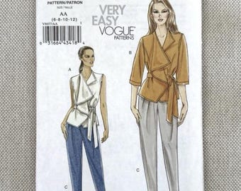VOGUE V8657 Sewing Pattern Misses' Top, Pants Size AA 6-12