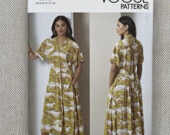 Vogue 2024 Rachel Comey Midi Dress w/Pockets Misses' 6-14 Pattern
