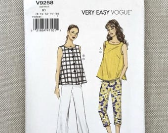 Vogue Patterns V9258 Women's Very Easy Tops & Pants Sewing Pattern Sizes 8 - 16