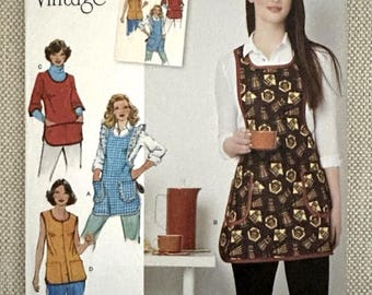 1970s Vtg Simplicity Reproduction 8152 Apron Sewing Pattern Misses Sizes XS-L 14