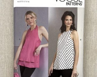 VOGUE Sewing Pattern V1955 Misses Halter Top B5 (8-10-12-14-16)
