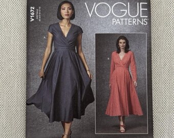Robe ajustée doublée pour femme Vogue V1672, motif tailles A5 6-8-10-12-14