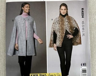 Kwik Sew 4224 Misses' Cape Sewing Pattern (XS-XL) – 2 Styles
