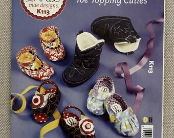 Ellie Mae Designs Pattern K 113 Toe Topping Cuties Baby Shoes S-M-L-XL