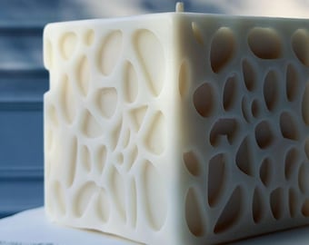 Unique Home Decor: The ETERNITY Cube, Handmade Scandinavian Minimalistic Geometric Candle, Vanilla scent, Perfect Gift