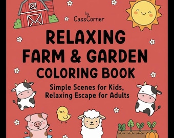Farm Animal Coloring Book | Barnyard Scenes, Stress Relief (Printable PDF)