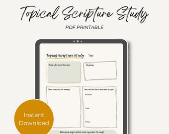 How to Do a Topical Bible Study | Topical Scripture Study PDF Printable Outline | Doodle Designs