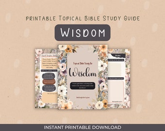 Wisdom Bible Study Guide: Printable Topical Lessons (Digital Download)