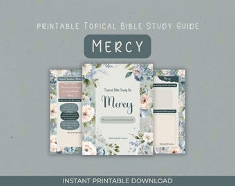 Mercy Topical Bible Study Worksheet: Floral Scripture Plan (PDF Download)