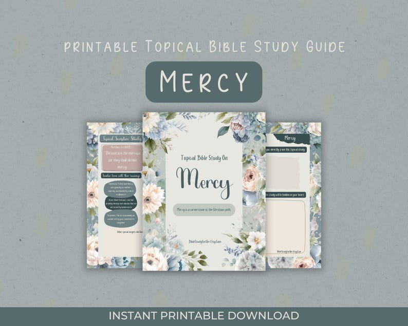 MERCY Topical Bible Study Worksheet | Beginner Scripture Plan for Women | Guide for Discipleship ...