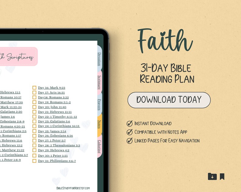 Faith 31-Day Bible Reading Plan and Study Journal