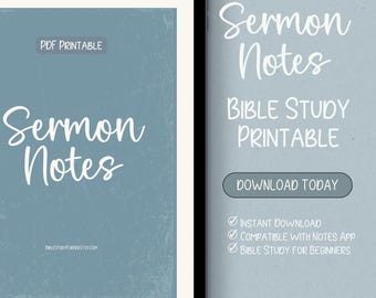 Sermon Notes Printable: Doodle Design Bible Study (Digital Download)