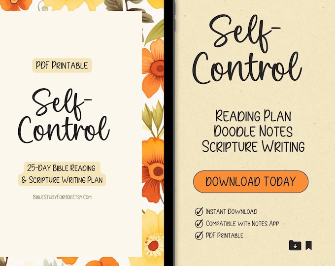 Self-Control Bible Reading Plan: Floral Scripture Journal (PDF)