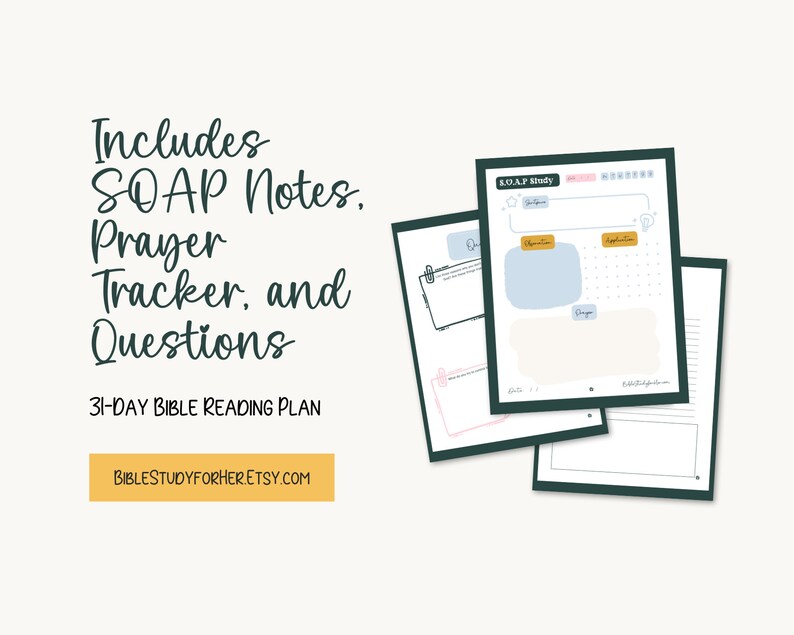 SOAP Notes, Prayer Tracker, and Faith Questions for Discussion