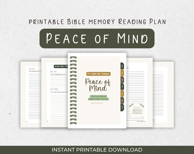 Bible Memory Reading Plan: Peace and Anxiety (Printable PDF)