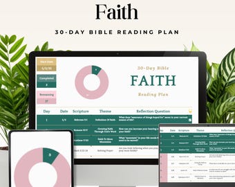 Faith Bible Study: 31-Day Scripture Tracker for Women (Google Sheets)