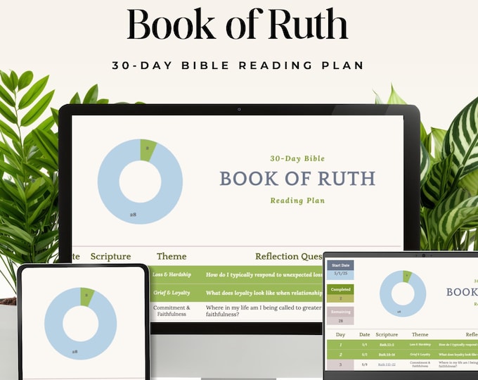 Book of Ruth Bible Study: 30-Day Reading Plan (Google Sheets)