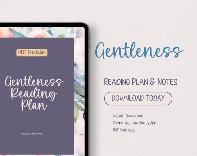 Gentleness Bible Reading Plan: Floral Scripture Journal (PDF)