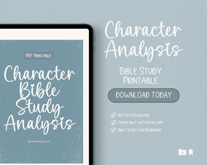 Bible Character Study Analysis Printable: Digital Journal (PDF)