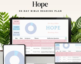 30-Day Bible Study: Hope Scripture & Reflection (Google Sheet)