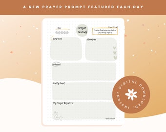 30-Day Digital Prayer Journal | Includes PDF File| Compatible Good Notes | Daily Prompts | Gratitude | Instant Download Christian Printable