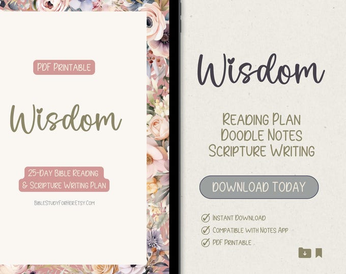 Wisdom Bible Reading Plan: Floral Scripture Journal (PDF Download)