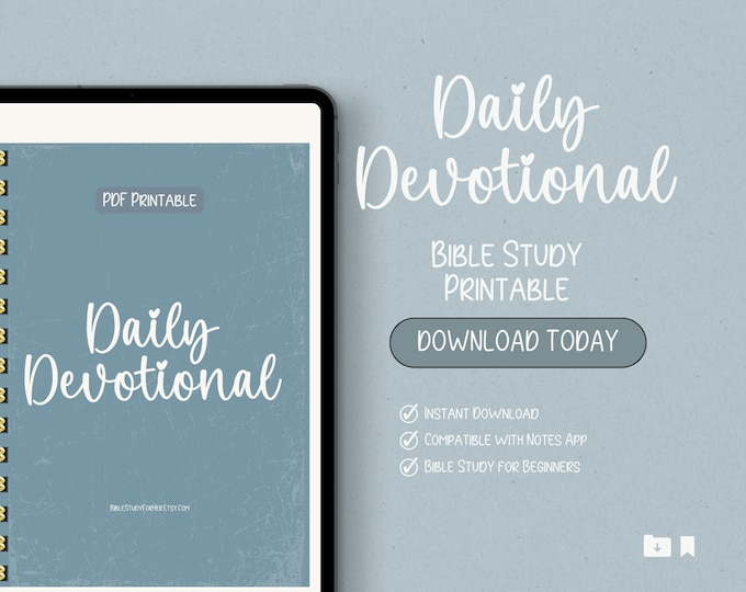 Doodle Daily Devotional Printable: Bible Study Worksheets, Journaling, Digital Journal, Faith Printables for Women