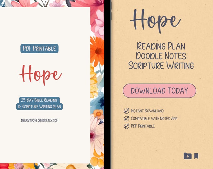 Hope Bible Reading Plan: Floral Scripture Journal (PDF)