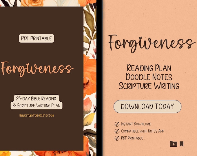 Forgiveness Bible Reading Plan: Scripture Journal & SOAP Notes (PDF)
