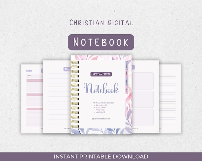 Christian Digital Notebook: Bible Study, Sermon & Prayer Notes (PDF Download)