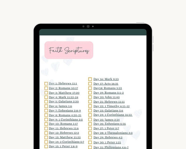 Scriptures for Studying the Topic of Faith Reading Plan