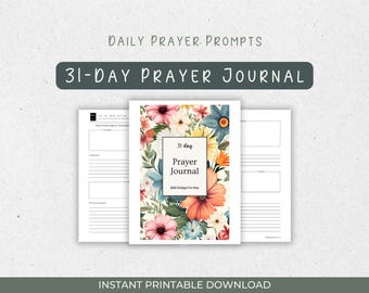 Daily Prayer Journal Template For Women | Digital Printable PDF Notebook | A4