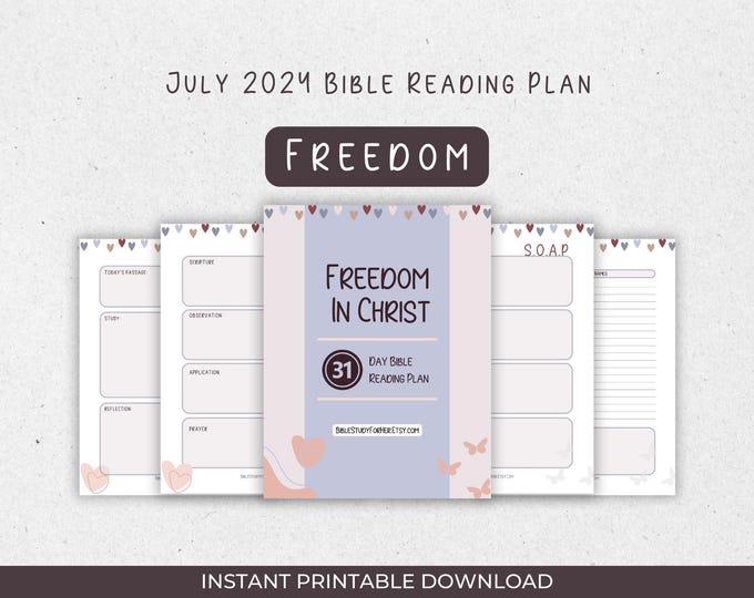 Freedom In Christ Bible Reading Plan: Floral Scripture Journal (Digital Download)