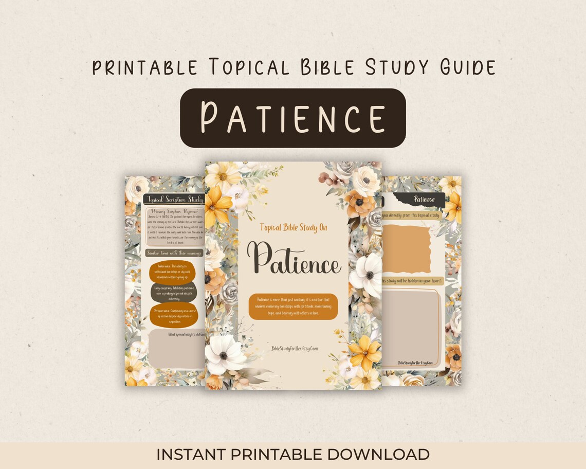 Patience Worksheet.pdf Patience Bible Study Guide: Printable Worksheets & Lessons (digital ...