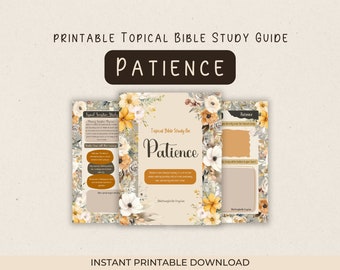 Patience Bible Study Guide: Printable Worksheets & Lessons (Digital Download)
